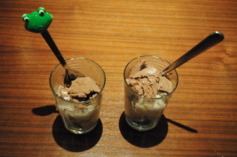 Nothing better than eating ice cream in a glass. 