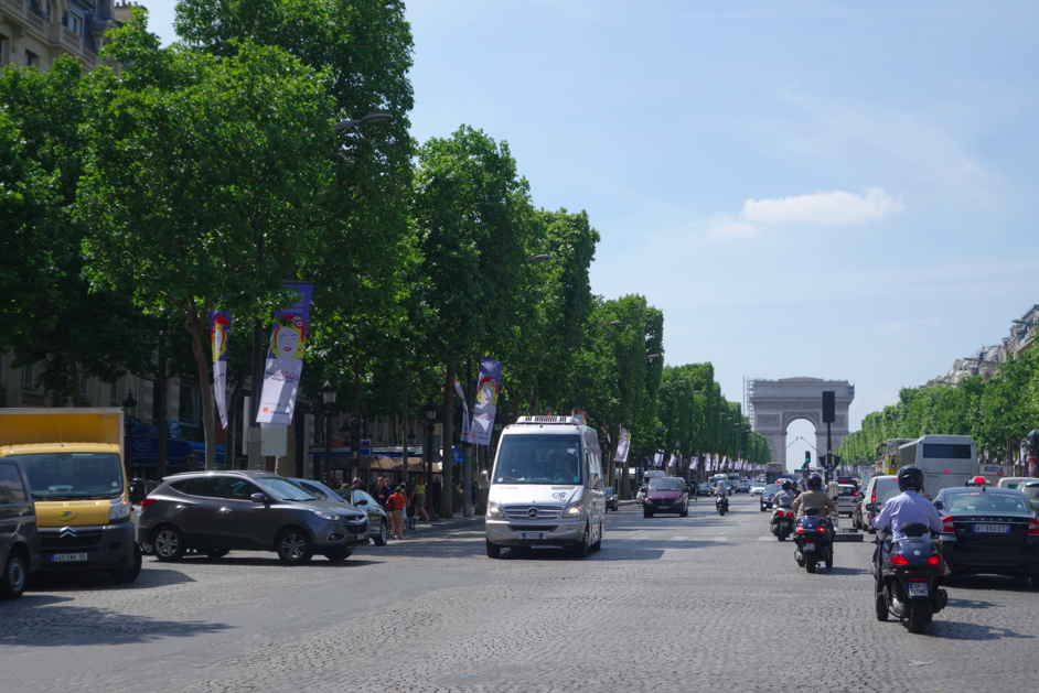 Arc de Triomphe (taken from inside the car). All its beauty.