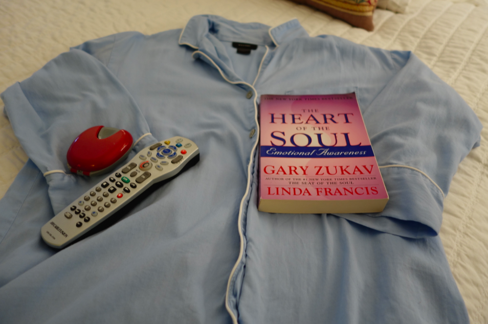 Book + remote + nightguard + Babers = happy sleep. "Heart of the Soul" type of sleep.