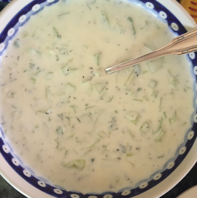 Yogurt Cucumber Sauce for Dolmas. Recipe from Alice Waters.