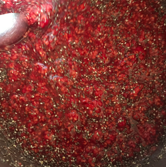 Chia seeds. Yes, you'll get seeds both from the raspberries and the chia seeds stuck in your teeth, but NBD.
