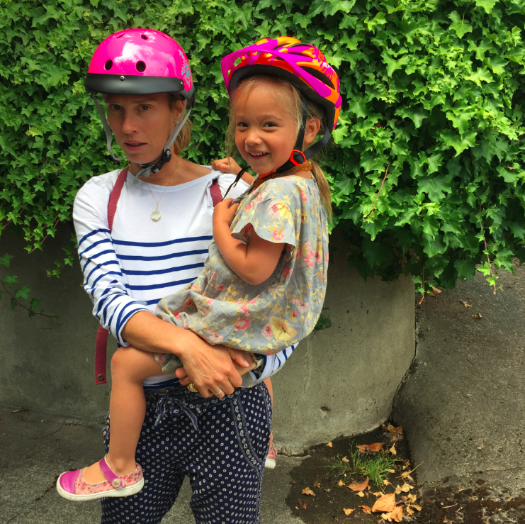 Me and one kiddo, rocking it in my brand-new-AWESOME Sawako helmet.