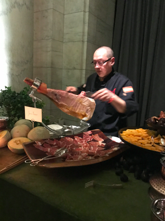 This was my favorite food station -- jamon serrano with cantaloupe and figs.