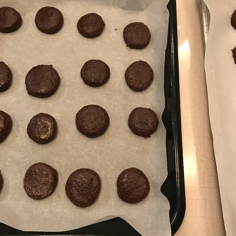 This was my first attempt and a major fail. DO NOT PLACE THE COOKIES CLOSE LIKE THIS! MUCH FURTHER APART.